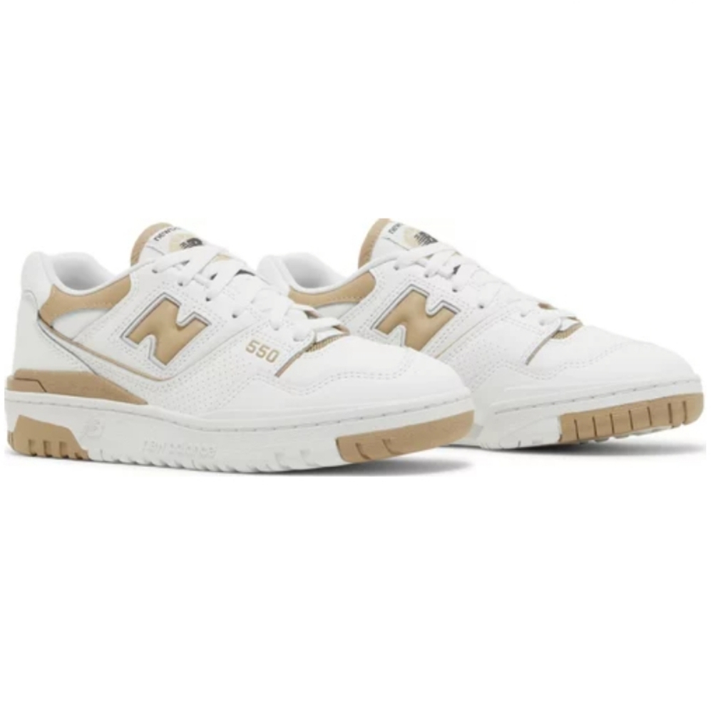 New Balance 550 Sneakers | White and Tan | Womens Size 6.5